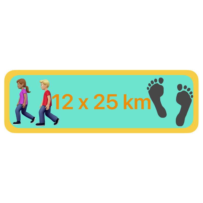 12 x 25 km.